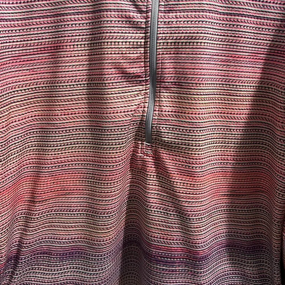 Nike‎ Women's DRI-FIT Pink/Purple Striped 1/2 Zip Pullover Size XL